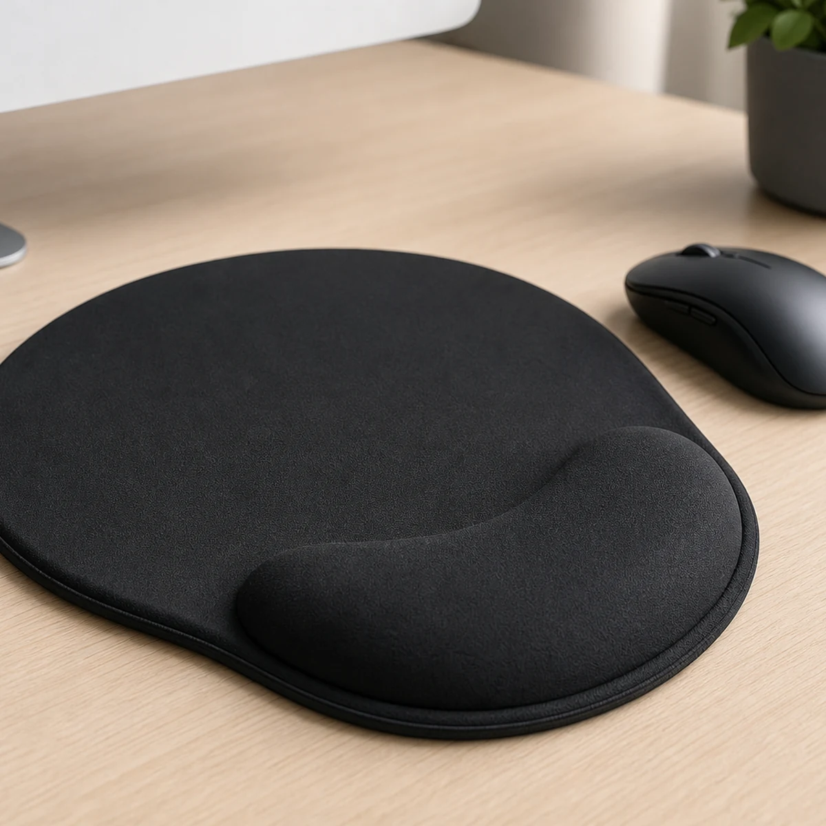 Wrist-Rest Gel Mouse Pad - Black